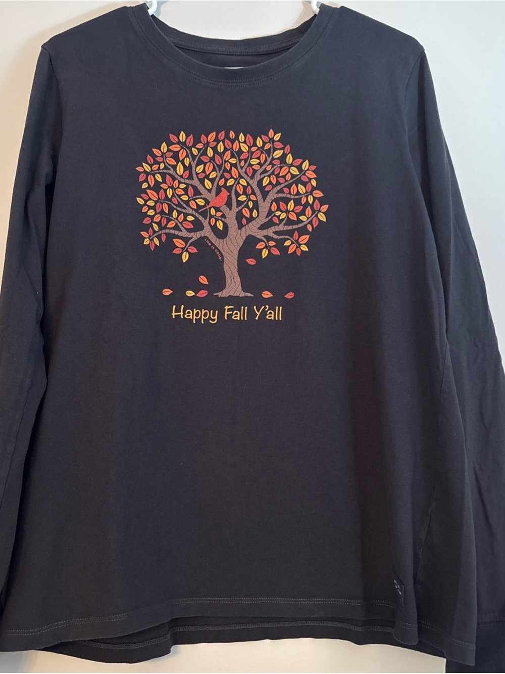Life Is Good Black Long-Sleeve Tree Graphic Tee